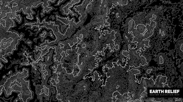 Vector abstract earth relief map Generated conceptual elevation map