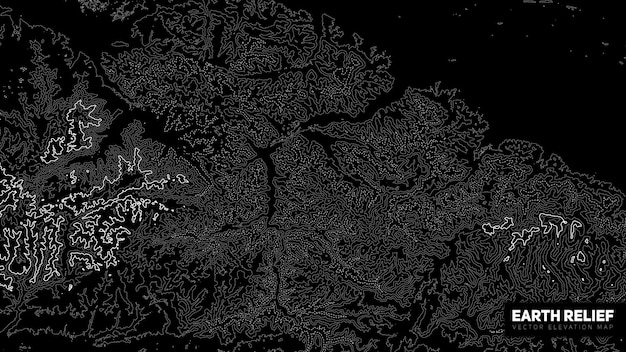 Vector abstract earth relief map Generated conceptual elevation map