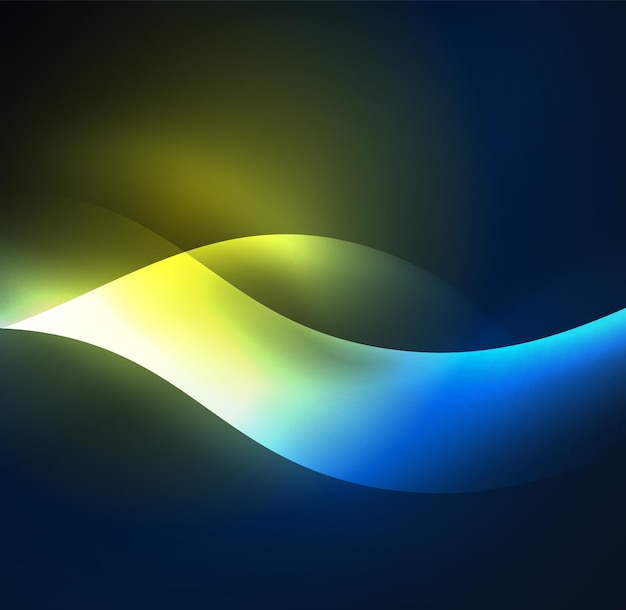 Vector abstract illuminated neon waves