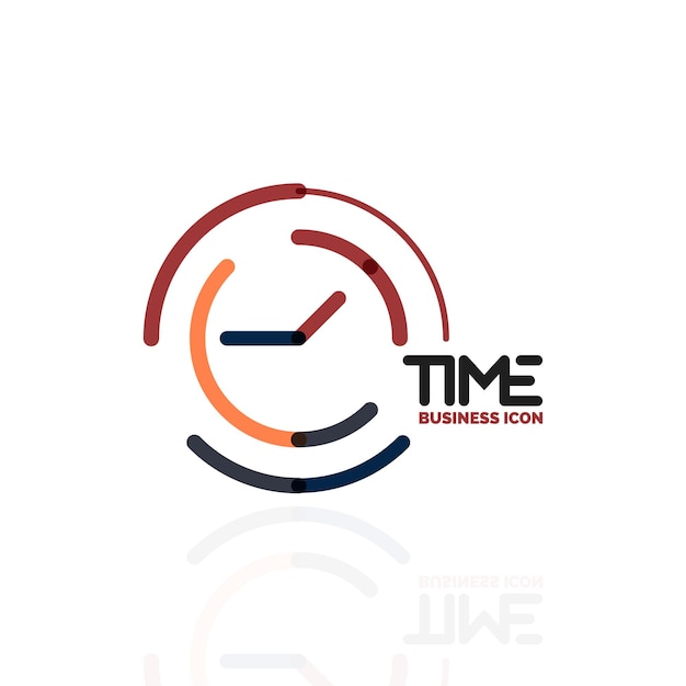 vector abstract logo idea time concept or clock business icon creative logotype design template linear flat thin line design