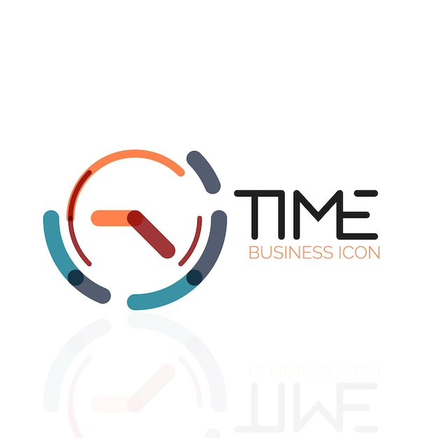 vector abstract logo idea time concept or clock business icon creative logotype design template linear flat thin line design