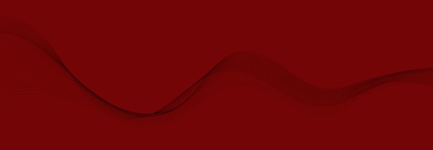 Vector abstract red background with dynamic red waves lines and particles
