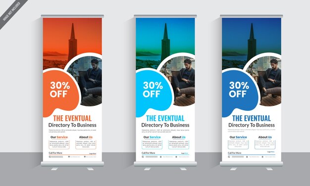 vector abstract roll up display standee banner design Template