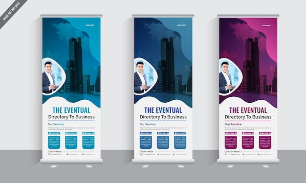 vector abstract roll up display standee banner design Template