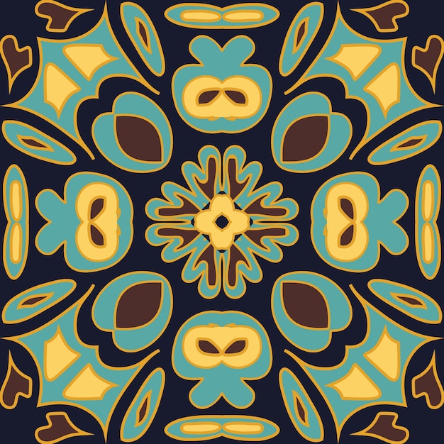 vector abstract seamless patchwork pattern with geometric and floral