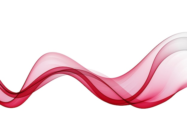 Vector abstract transparent red wave design element A stream of wavy red lines