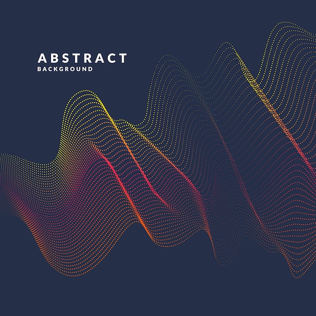 Vector abstract with a colored dynamic waves, line and particles.