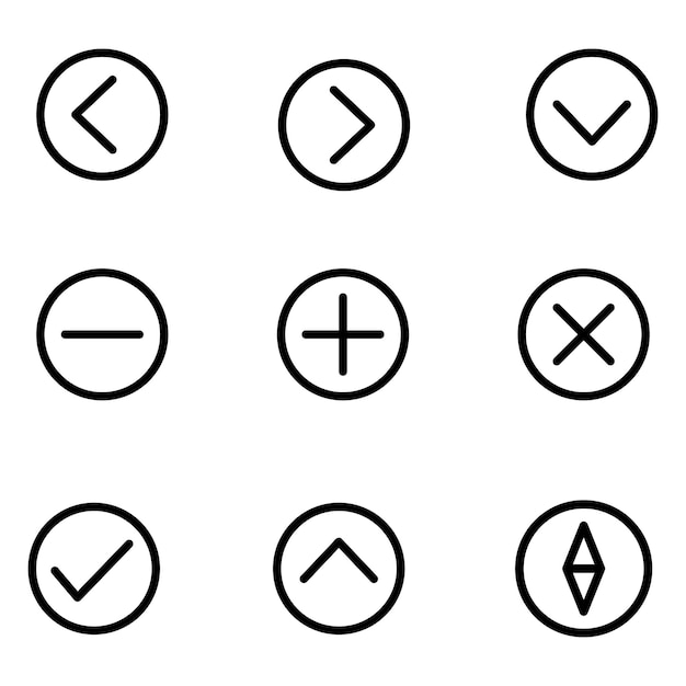 vector arrow symbols in flat styles