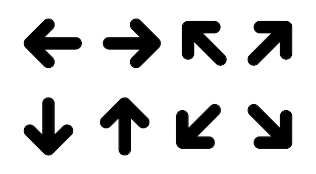 Vector arrows icon set isolated