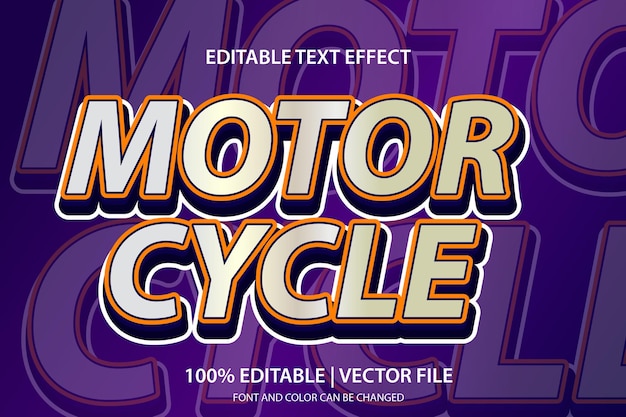 Vector art 3d text effect motor cycle style