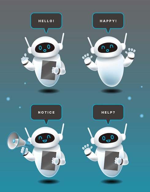 vector artificial intelligence guidance robot 3d illustration