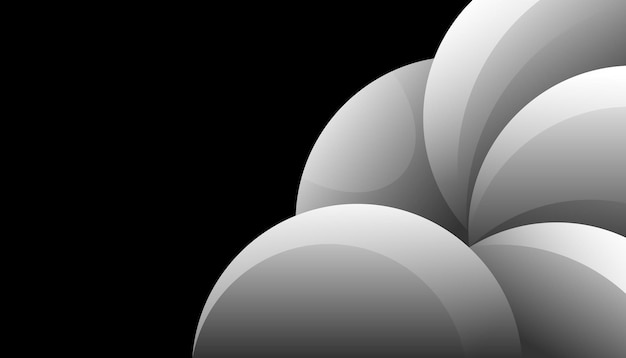 Vector background abstract gradient black white design round modern