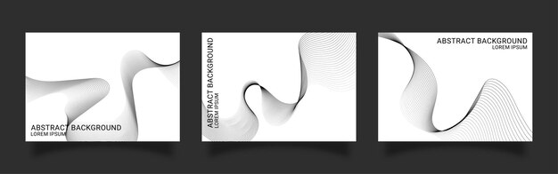 Vector background set of abstract wavy lines