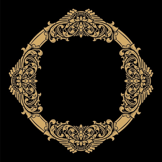 Vector beautiful engraved circle ornament
