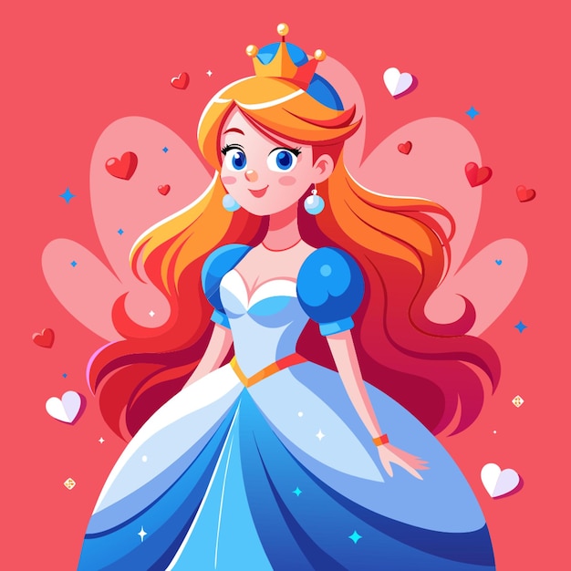 vector beautiful princess cartoon vector illustration