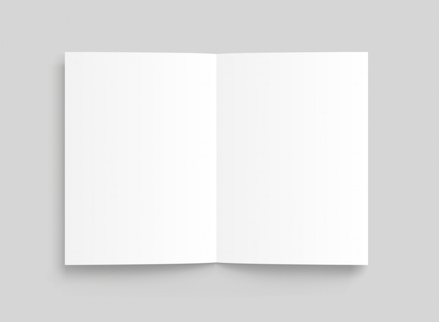 Vector blank white paper opened. Front view.