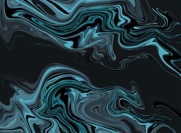 Vector blue and black marble template, artistic covers design. Ink liquid colorful realistic texture, luxury backgrounds. Trendy pattern, graphic poster, cards.