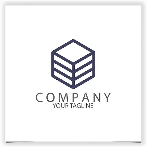 vector blue cube logo design template