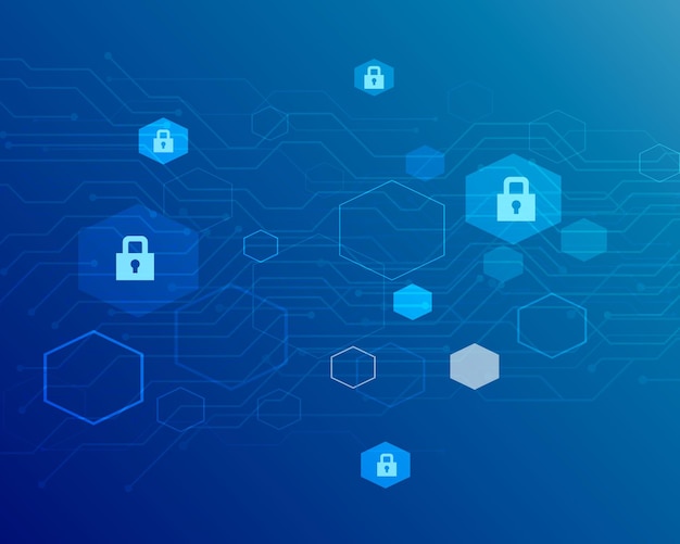 vector blue security background with padlocks