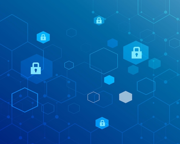 vector blue security background with padlocks