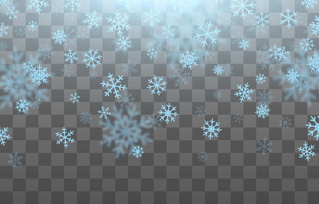 Vector blue snowflakes are falling from the sky. Snowflakes png, winter, snow flakes png. Snowfall.