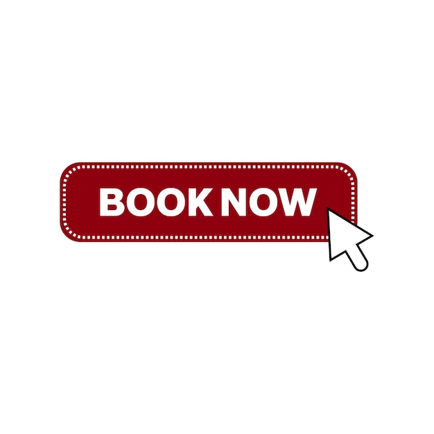 Vector book now text on white background