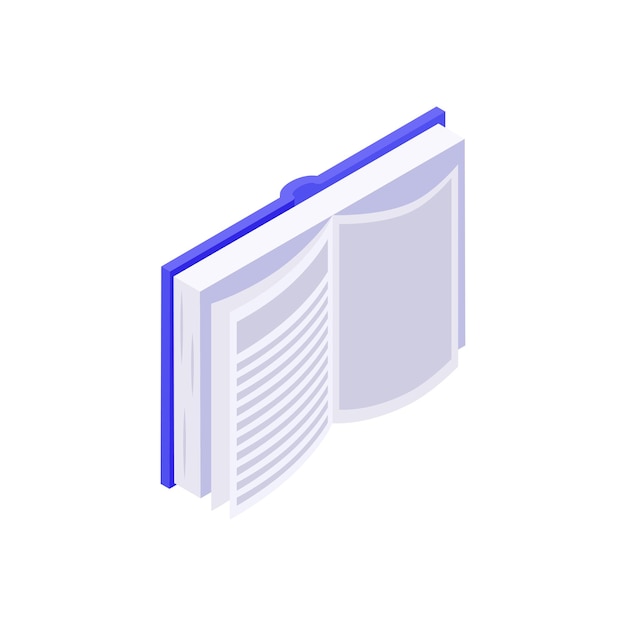 Vector books isometric icon on white background