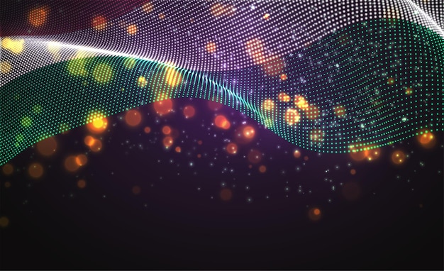 Vector bright glowing country flag of abstract dots. Hungary