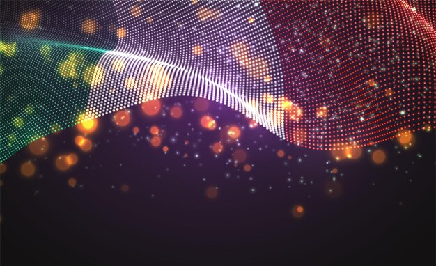 Vector bright glowing country flag of abstract dots. Italy