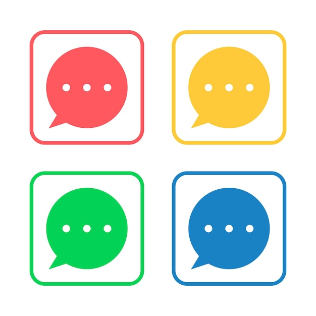 vector bubble message icon set