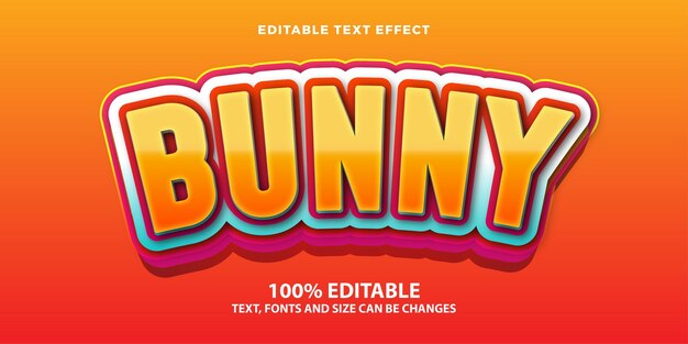 Vector Bunny Layer style fully editable smart object text effect