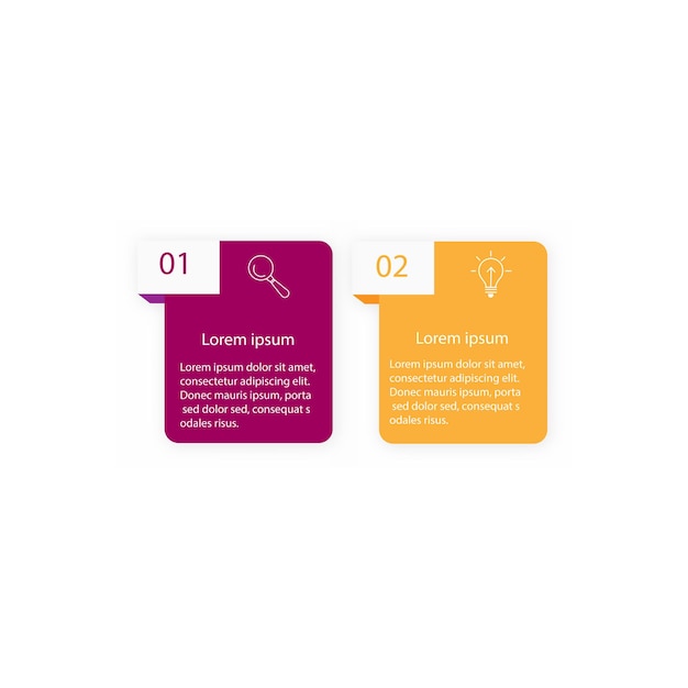 Vector business circle infinity infographic presentation design template with 2 steps