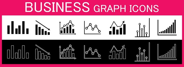 vector business graph icon set simple design