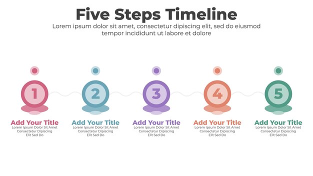 Vector business timeline infographics template with 5 steps