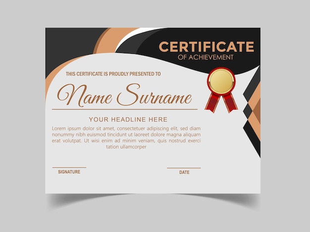 vector certificate with abstract design template