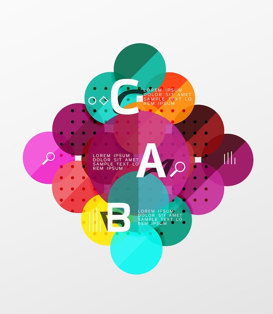 vector circle bubbles modern geometric background with option letter design vector template background for workflow layout diagram number options or web design