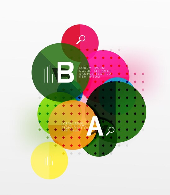vector circle bubbles modern geometric background with option letter design vector template background for workflow layout diagram number options or web design