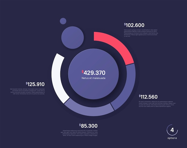 vector circle chart design modern template for creating infographics presentations reports