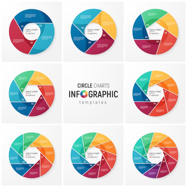 vector circle chart infographic templates for data visualization