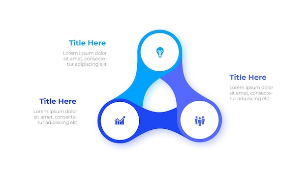 vector circle element for infographic with 3 options parts steps or processes