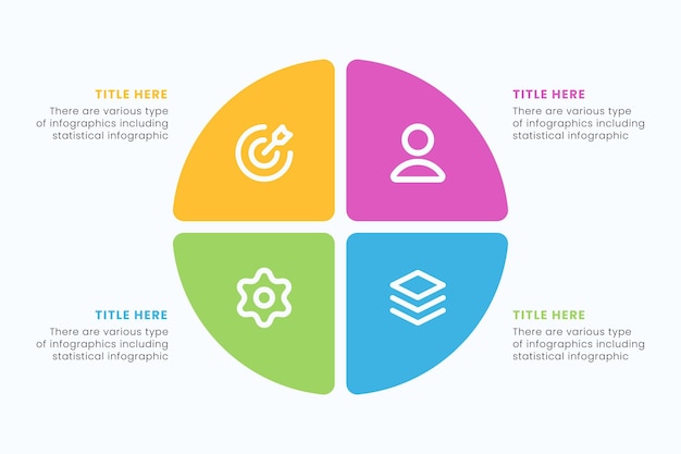 Vector circle infographic design template with icons can be used for process diagrams presentation