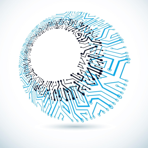 Vector circuit board, digital technologies abstraction. Computer microprocessor scheme, futuristic design. Microprocessor scheme abstract background with clear copy space.