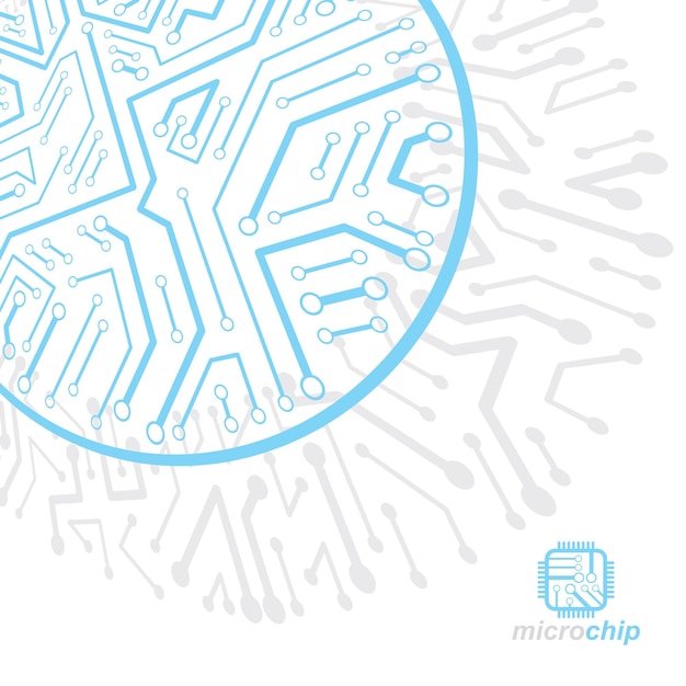 Vector circuit board, digital technologies abstraction. Computer microprocessor scheme, futuristic design. Microprocessor scheme abstract background