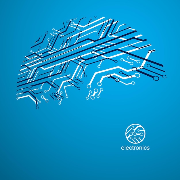 Vector circuit board, digital technologies abstraction. Computer microprocessor scheme, futuristic design. Microprocessor scheme abstract background