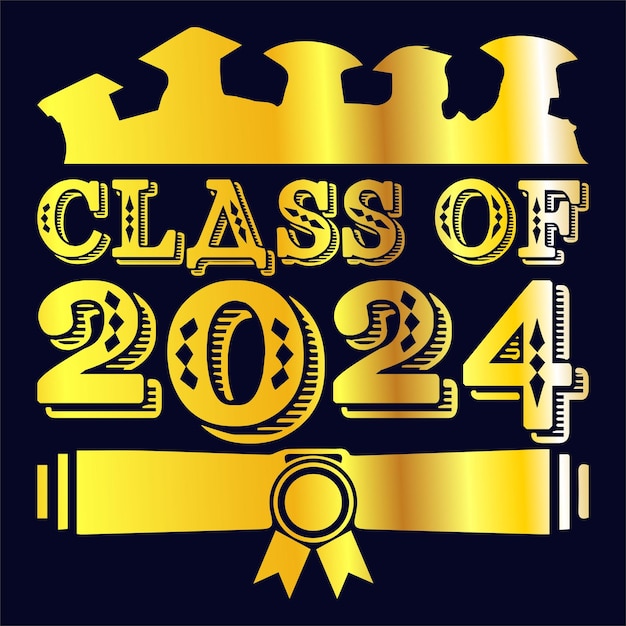 vector class of 2024 background design typography