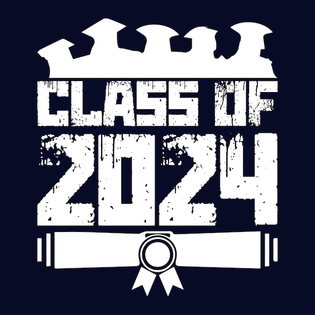 vector class of 2024 background design typography