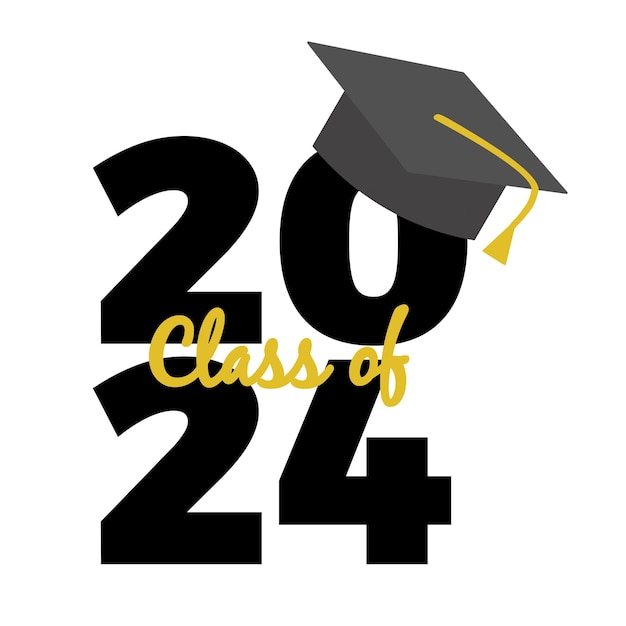 Vector Class of 2024 Student graduation cap