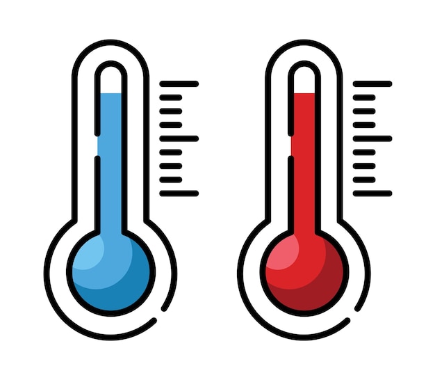 Vector cold and heat subzero temperature and above zero Free vector thermometers