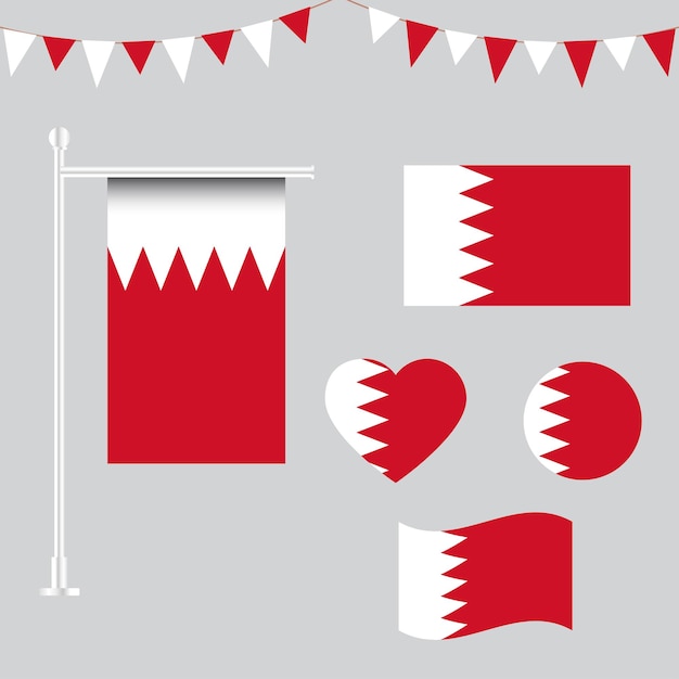 vector collection of Bahrain emblems and icons in different shapes