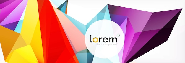 Vector colorful geometric triangle background crystal banner design